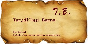 Tarjányi Barna névjegykártya